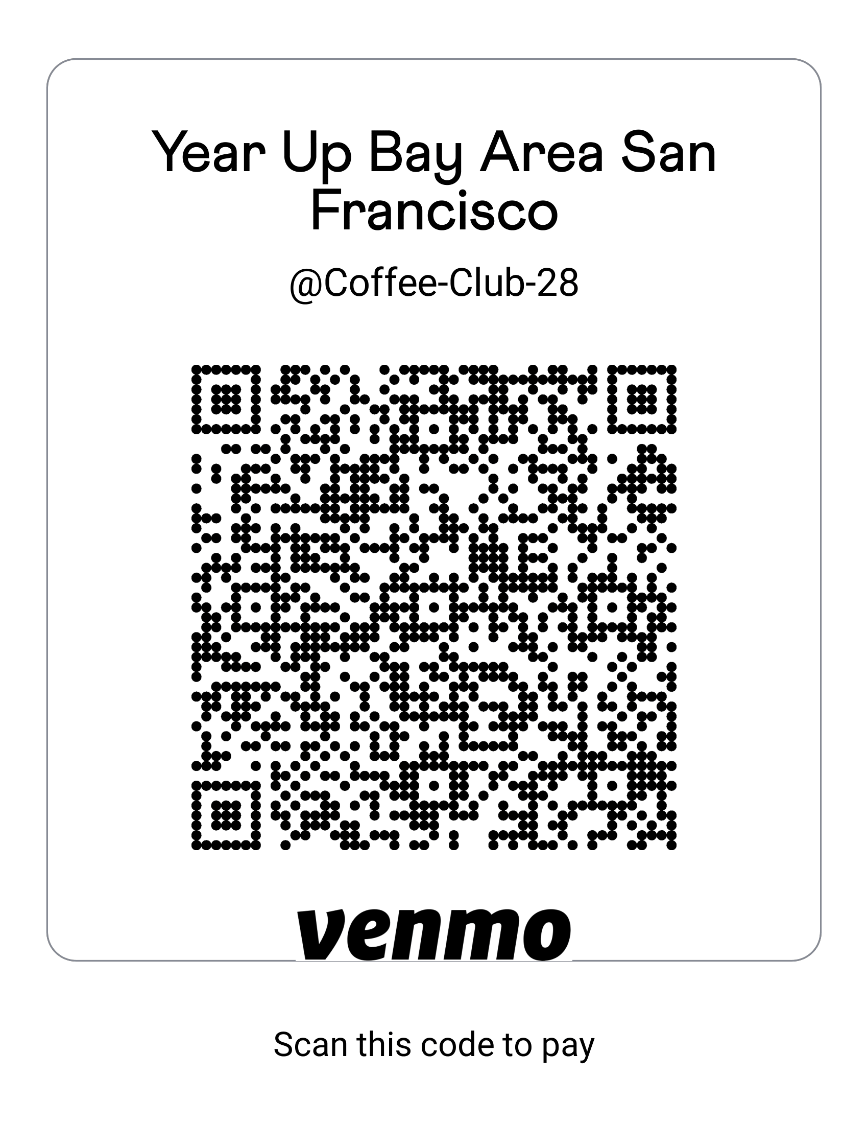 Coffee Club Venmo QR
